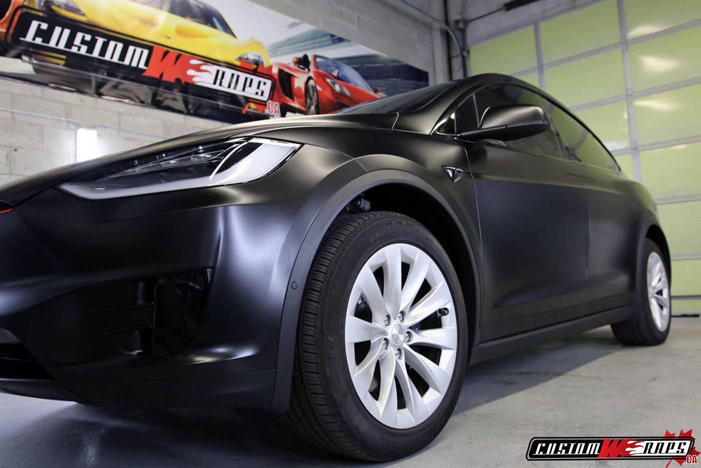 Tesla Model X Satin Black Customwraps Ca