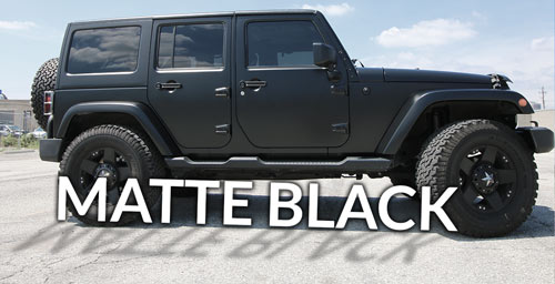 Matte black car wrap in Toronto 